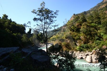 Himalayan modi river nepal mountain sky.