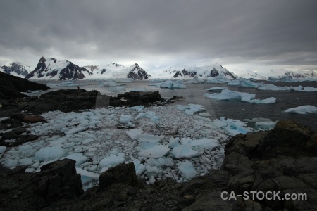 Horseshoe island snowcap south pole marguerite bay sea.