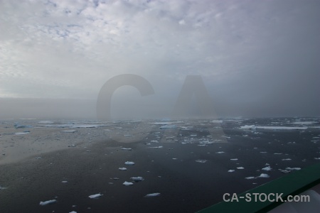 Ice sea water fog antarctica.