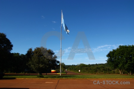 Iguacu falls flag pole south america iguassu road.