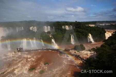 Iguacu falls waterfall brazil river spray.