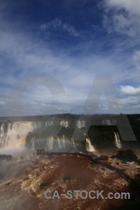 Iguazu falls south america sky rainbow river.