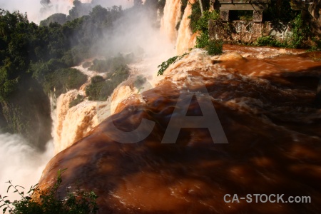 Iguazu river water iguazu falls waterfall argentina.