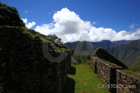 Inca trail yunkapata grass stone peru.