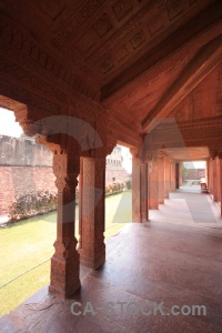 India fort building akbar column.