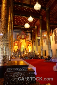 Inside buddha buddhist pillar wat chedi luang.