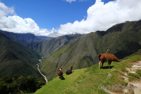 Intipata landscape altitude inca trail sky.