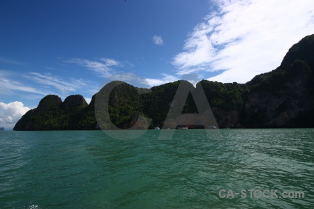 Island limestone tropical thailand water.