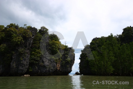 Island sky limestone southeast asia phang nga bay.