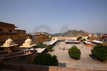 Jaipur courtyard amer fort amber south asia.