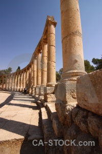 Jarash block oval forum stone ancient.