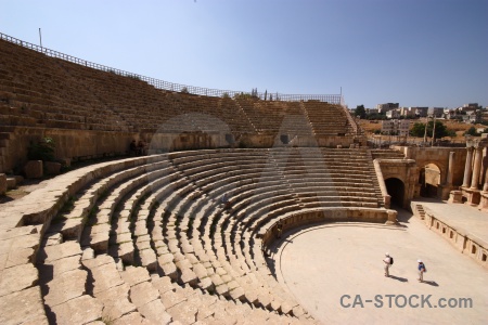 Jarash south theatre sky column western asia.