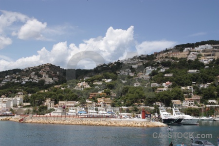 Javea building cloud harbour boat.