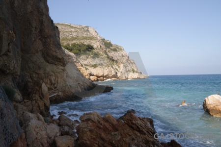 Javea cliff water rock spain.