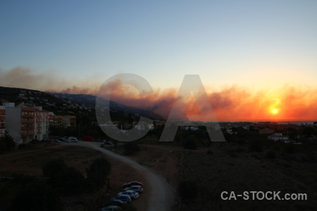 Javea europe montgo fire spain sunrise.