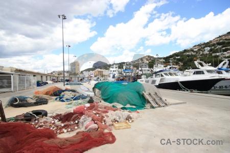 Javea harbour hill net port.