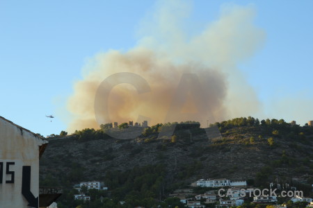 Javea montgo fire smoke helicopter europe.