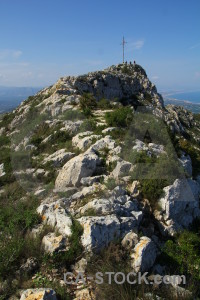 Javea rock cross montgo climb spain.