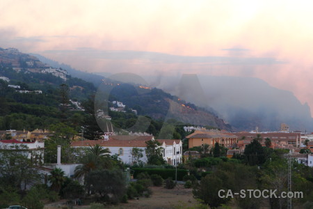 Javea spain europe smoke montgo fire.