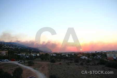 Javea spain sunrise sun smoke.