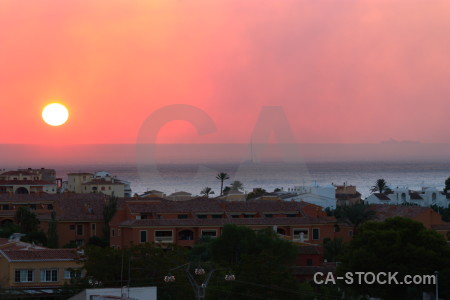 Javea sun smoke sunrise sunset.