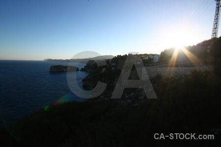 Javea sunset rock water sea.