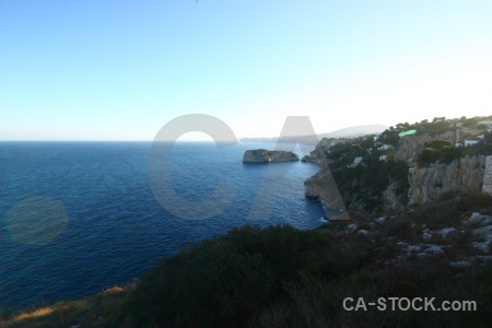 Javea water europe sea cliff.