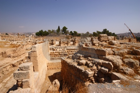 Jordan middle east ruin historic pillar.