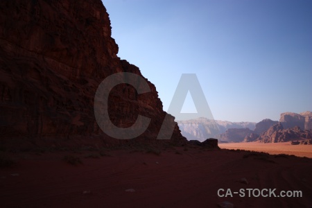 Jordan rock desert sand asia.