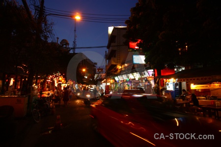 Khaosan khao san road neon bangkok thailand.