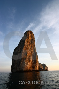 Ko phi ley southeast asia sea limestone island.