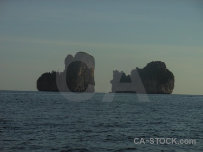 Koh bida nok thailand rock limestone water.