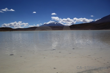 Laguna honda snowcap landscape south america water.