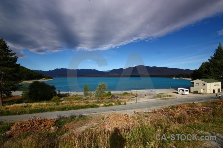 Lake tekapo south island new zealand mountain cloud.