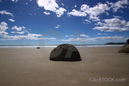 Landscape beach spherical south island rock.