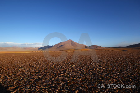 Landscape blue brown desert.