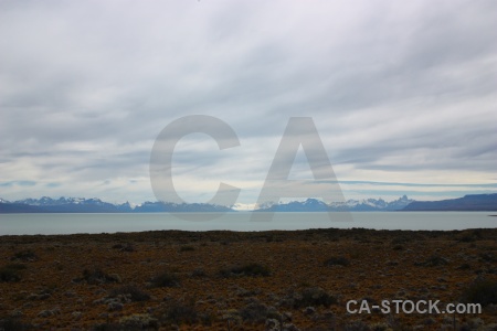 Landscape grass south america snowcap lago viedma.