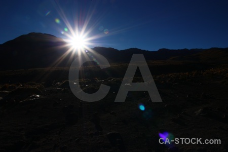 Landscape sun sky andes south america.