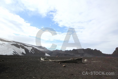 Landscape vehicle antarctica cloud deception island.