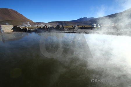 Landscape water mountain pool steam.