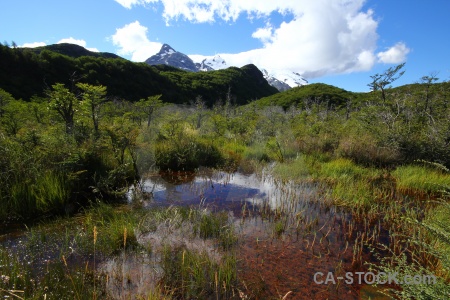 Landscape water snowcap sky argentina.