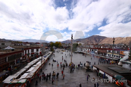 Lhasa asia buddhist pole person.