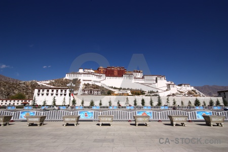 Lhasa building asia potala palace sky.