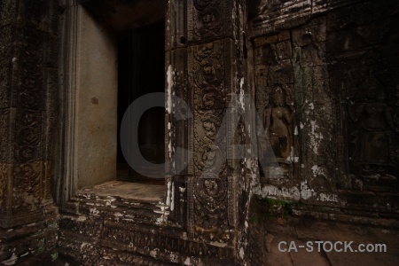 Lichen fungus carving temple prasat bayon.