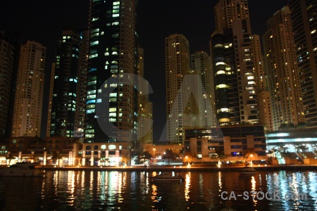 Light dubai building skyscraper night.