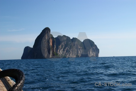 Limestone ko phi leh sea cliff thailand.