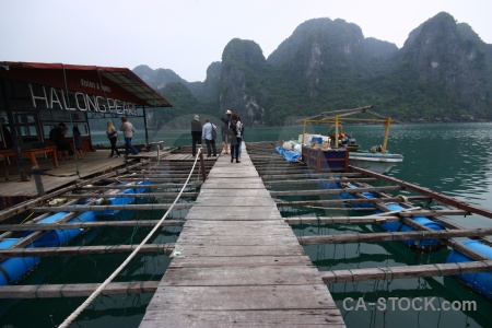 Limestone sea pearl farm vinh ha long bay.