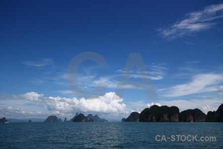 Limestone southeast asia cloud phang nga bay thailand.