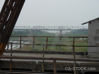 Long bien bridge southeast asia cantilever hanoi sky.