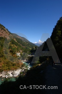 Machapuchre river south asia water himalayan.